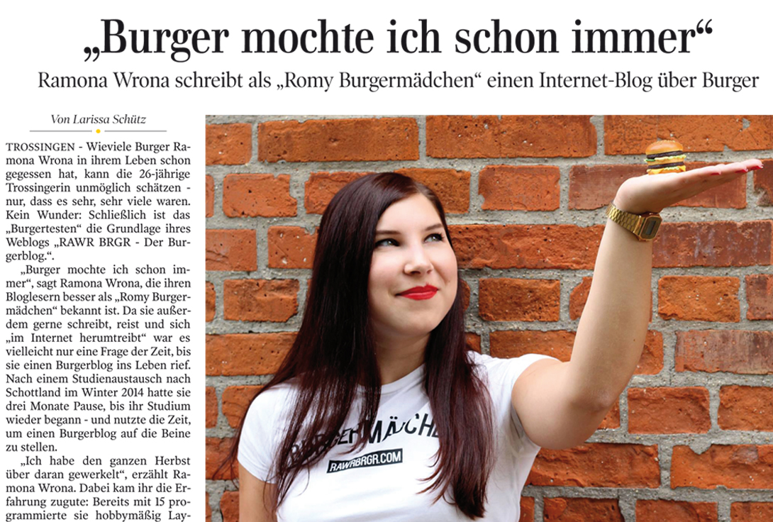 Das Burgermädchen in der Schwäbischen Zeitung